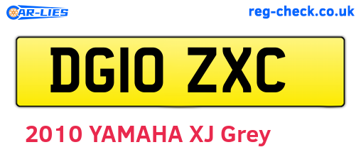 DG10ZXC are the vehicle registration plates.