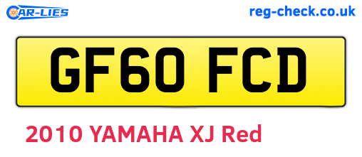 GF60FCD are the vehicle registration plates.