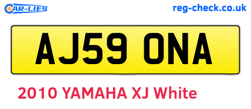 AJ59ONA are the vehicle registration plates.