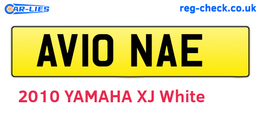 AV10NAE are the vehicle registration plates.