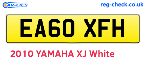 EA60XFH are the vehicle registration plates.