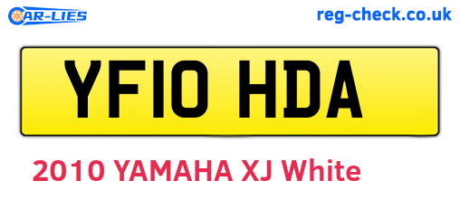 YF10HDA are the vehicle registration plates.