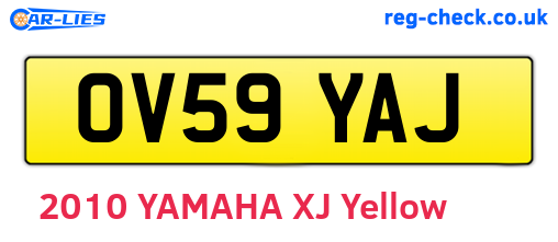 OV59YAJ are the vehicle registration plates.