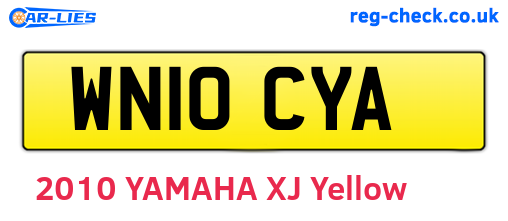 WN10CYA are the vehicle registration plates.