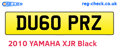 DU60PRZ are the vehicle registration plates.