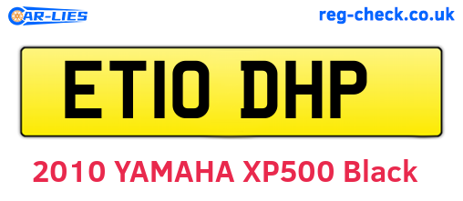 ET10DHP are the vehicle registration plates.