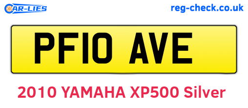 PF10AVE are the vehicle registration plates.