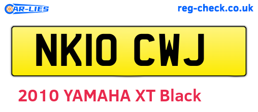 NK10CWJ are the vehicle registration plates.