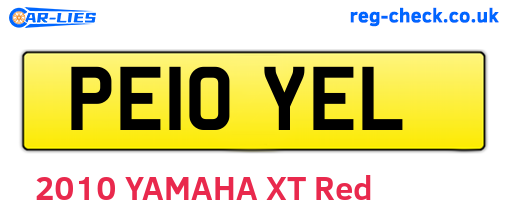 PE10YEL are the vehicle registration plates.