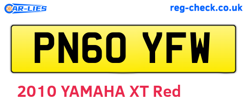 PN60YFW are the vehicle registration plates.