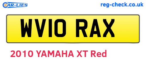WV10RAX are the vehicle registration plates.