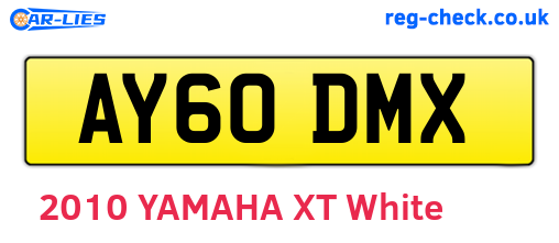 AY60DMX are the vehicle registration plates.