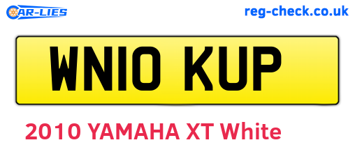 WN10KUP are the vehicle registration plates.