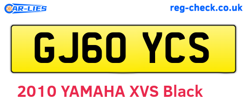 GJ60YCS are the vehicle registration plates.