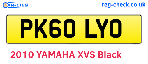 PK60LYO are the vehicle registration plates.