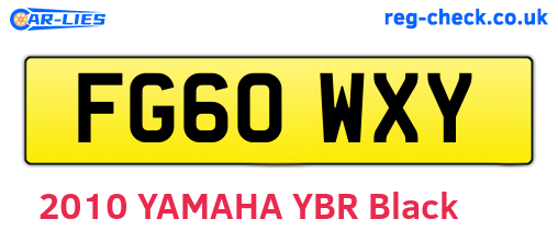 FG60WXY are the vehicle registration plates.