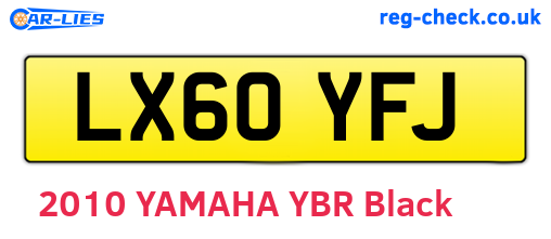 LX60YFJ are the vehicle registration plates.
