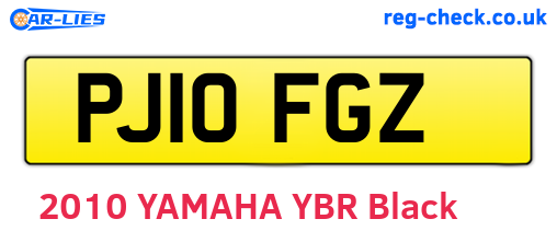 PJ10FGZ are the vehicle registration plates.