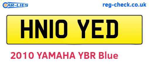 HN10YED are the vehicle registration plates.