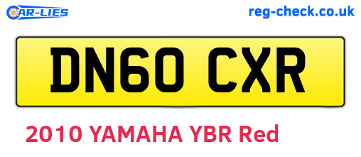 DN60CXR are the vehicle registration plates.