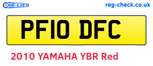 PF10DFC are the vehicle registration plates.