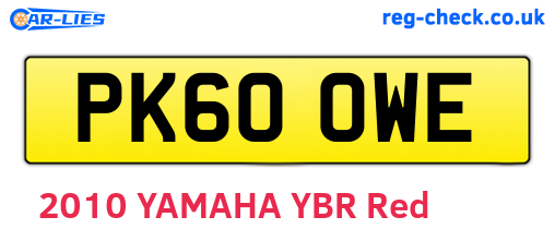 PK60OWE are the vehicle registration plates.