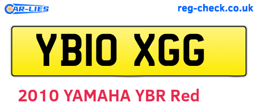 YB10XGG are the vehicle registration plates.