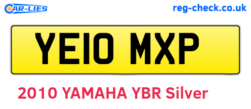 YE10MXP are the vehicle registration plates.