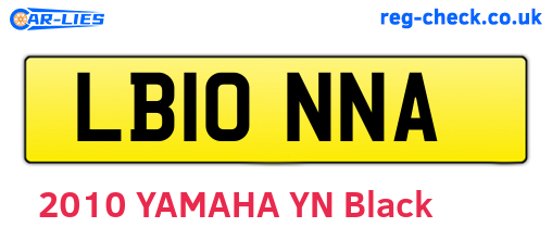 LB10NNA are the vehicle registration plates.