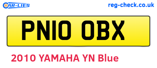 PN10OBX are the vehicle registration plates.