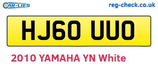 HJ60UUO are the vehicle registration plates.