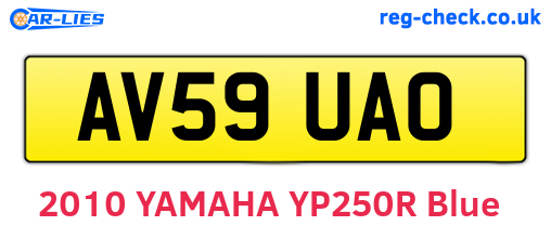 AV59UAO are the vehicle registration plates.