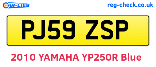 PJ59ZSP are the vehicle registration plates.