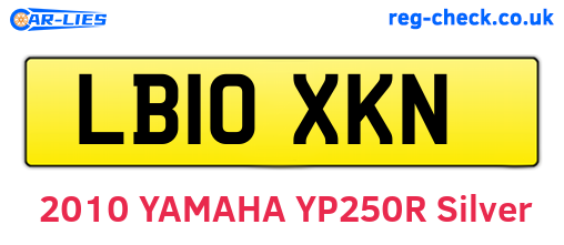 LB10XKN are the vehicle registration plates.