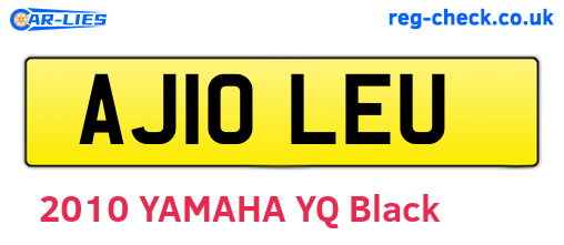 AJ10LEU are the vehicle registration plates.