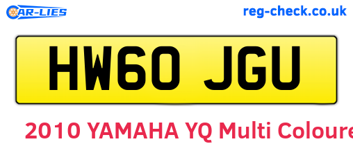 HW60JGU are the vehicle registration plates.