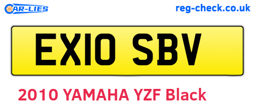 EX10SBV are the vehicle registration plates.