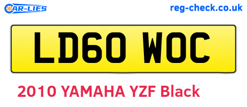 LD60WOC are the vehicle registration plates.