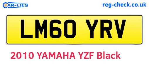 LM60YRV are the vehicle registration plates.