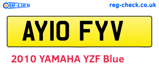 AY10FYV are the vehicle registration plates.