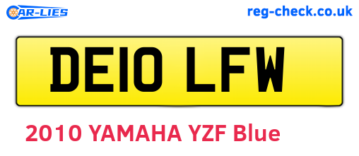 DE10LFW are the vehicle registration plates.