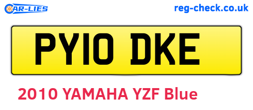 PY10DKE are the vehicle registration plates.