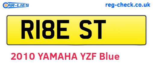 R18EST are the vehicle registration plates.