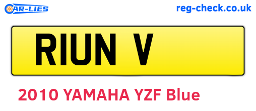 R1UNV are the vehicle registration plates.