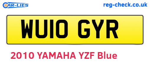 WU10GYR are the vehicle registration plates.
