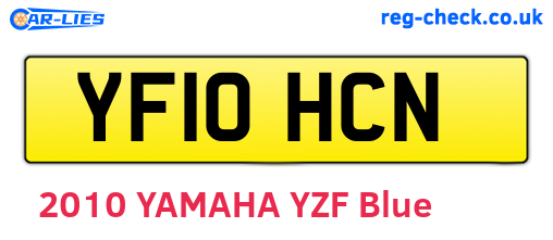 YF10HCN are the vehicle registration plates.