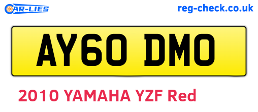 AY60DMO are the vehicle registration plates.