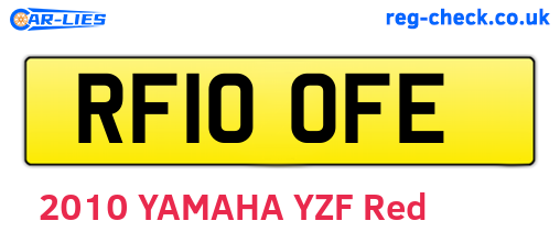 RF10OFE are the vehicle registration plates.