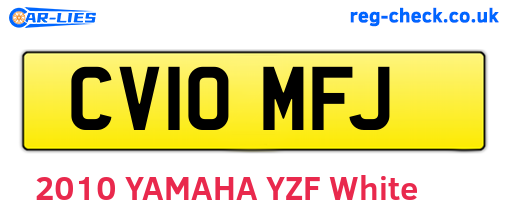 CV10MFJ are the vehicle registration plates.