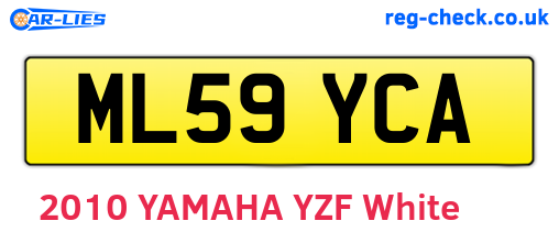 ML59YCA are the vehicle registration plates.